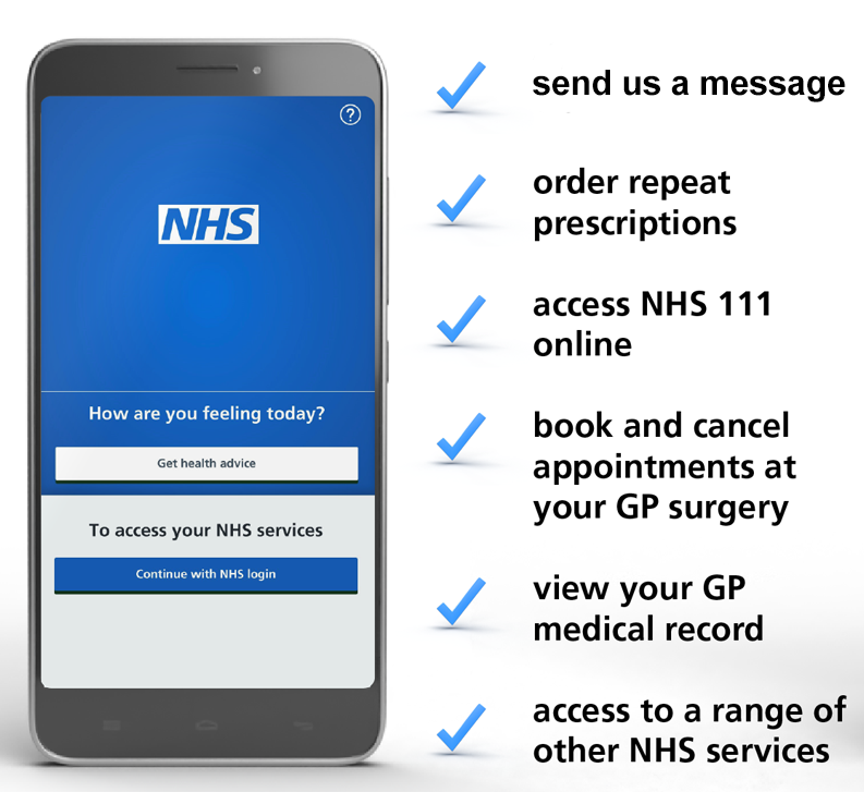 Screenshot of the NHS App